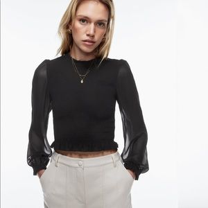 Aritzia tempest blouse, black, size medium